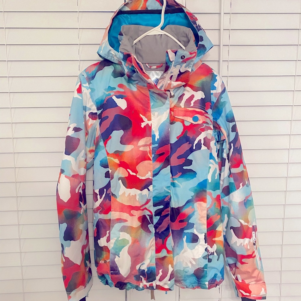 Women's Ski Jacket Waterproof Colorful Printed Fashion Snowboard Jacket
